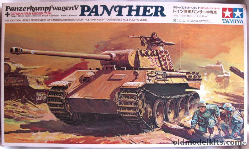 Tamiya 1/35 Panzerkampfwagen V Panther - Remote Control - Motorized, MT223-698 plastic model kit